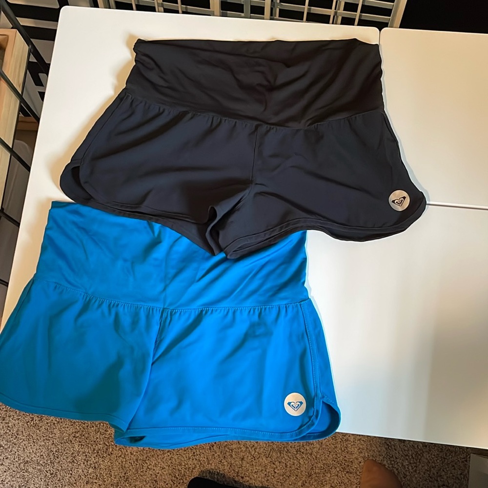 Two Roxy swim cover up shorts